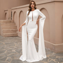 Load image into Gallery viewer, Women Clothing  Long Dress Fishtail Dress Women 2021 New Bell Sleeve Solid Color Mop Dress Formal Gown