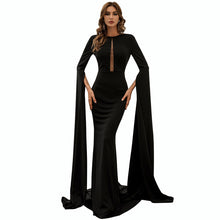 Load image into Gallery viewer, Women Clothing  Long Dress Fishtail Dress Women 2021 New Bell Sleeve Solid Color Mop Dress Formal Gown
